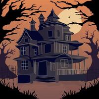 Haunted House in the Forest vector