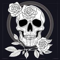 Skull With Rose vector