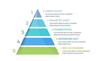 Pyramid with five elements with place for your text vector