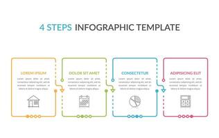 Infographic template with four elements with place for your text and icons vector