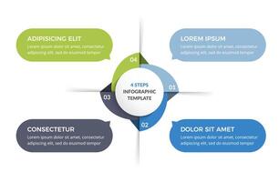 Circle diagram with 4 steps with place for your text, infographic template vector