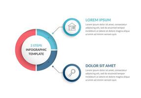 Infographic template with 2 steps or options vector