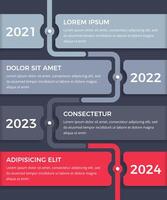 Vertical timeline infographics template with four elements vector