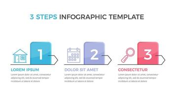 Infographic Template with 3 Steps vector