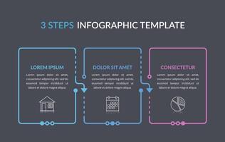 Infographic template with three elements vector
