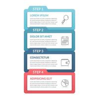 Infographic template with 4 steps with place for text vector