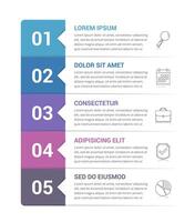 Infographic template with 5 steps vector