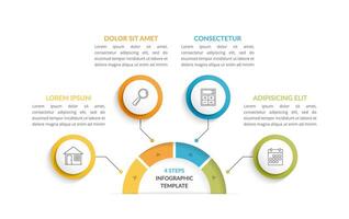 Infographic template with 4 steps or options with place for your icons and text vector