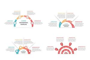 Infographic templates with arrows with 4 steps, workflow, process chart vector