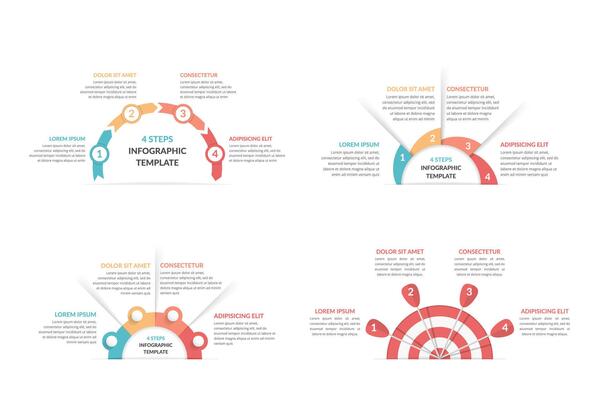 Infographic templates with arrows with 4 steps, workflow, process chart