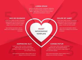 Heart Infographics with 5 Elements vector