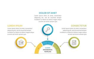 Infographic template with 3 steps or options vector
