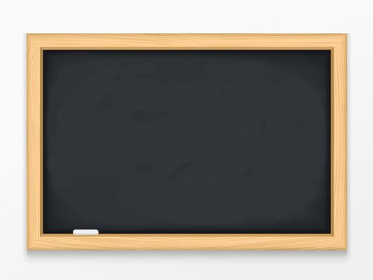 Blank black chalkboard with wooden frame