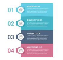 Infographic template with 4 steps vector