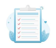 Check list on clipboard with five check boxes vector