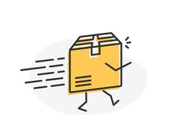 Fast delivery concept with parcel icon vector