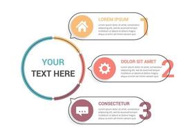 Diagram template with three steps or options vector