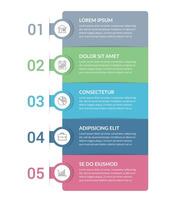 Infographic template with 5 steps, workflow, process chart vector