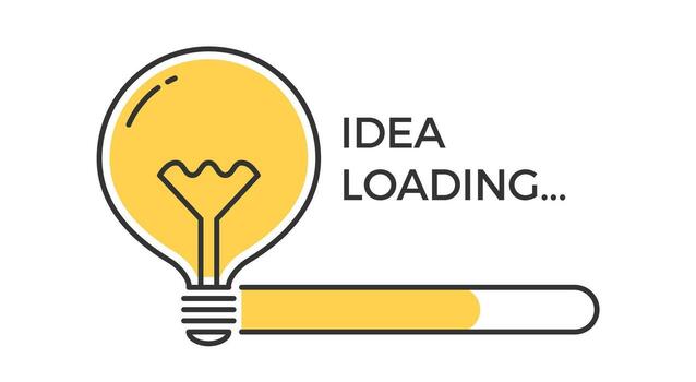Idea loading concept with light bulb line icon vector
