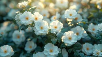 White Roses With Green Leaves photo