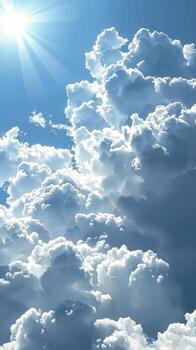 Sun Shining Through Clouds in Sky photo