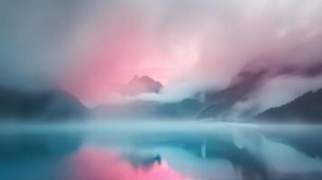 Colorful Smoke Clouds Against a Pastel Background at Dusk photo