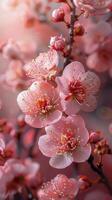 Close Up of Pink Flowers on a Tree photo