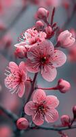 Close Up of a Tree With Pink Flowers photo