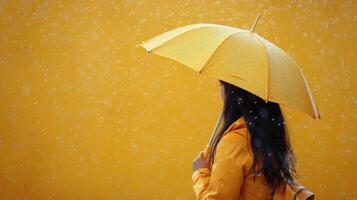 Woman Holding Umbrella in the Rain photo