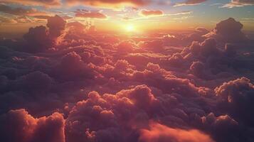 Sun Setting Over Clouds photo