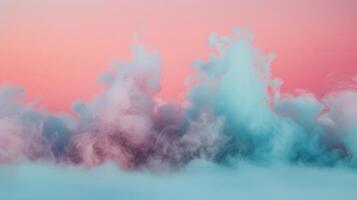 Colorful Smoke Clouds Against a Pastel Background at Dusk photo