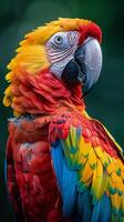 Close Up of Colorful Parrot on Black Background photo