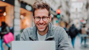 Person Typing On Laptop In Coffee Shop During Daytime photo
