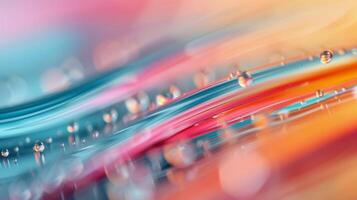 Colorful Abstract Waves in Blurred Background at Sunset photo