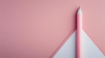 Pink Notebook and Pen on Soft Pink Surface in Minimalist Setting photo