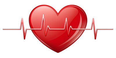 heart with ECG pulse graphic transparent png