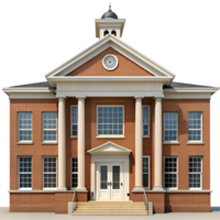 neoclassical school building with four columns transparent png