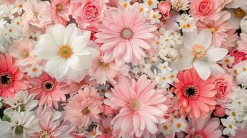 Vibrant Floral Arrangement Featuring Diverse Blooms in Pastel and Bright Colors photo