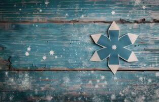 Weathered Blue and White Wooden Planks in Rustic Setting photo