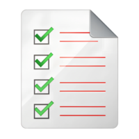 Checklist with no checkmarks, cut out png