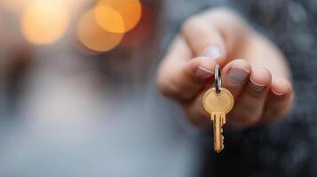 Person Holding Key in Both Hands Wearing Cozy Sweater photo