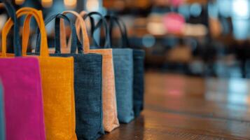 Colorful Handbags Displayed in a Retail Store During Daylight photo
