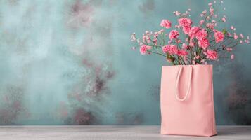 Delicate Pink Cherry Blossom Arrangement in Soft-Focused Background With Warm Bokeh Lights photo