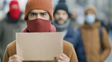 Protest Against Social Issues in Cold Urban Environment photo