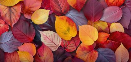 Vibrant Autumn Leaves and Berries on a Warm Background photo