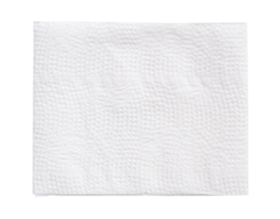 Top view of folded tissue paper isolated with clipping path in file format png