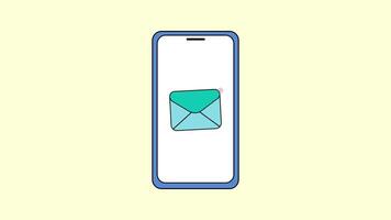 Message chat notification bubble in a phone video