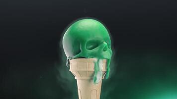 Melting ice cream in the form of a skull video