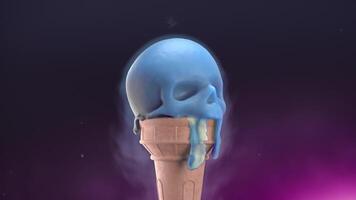 Melting ice cream in the form of a skull video
