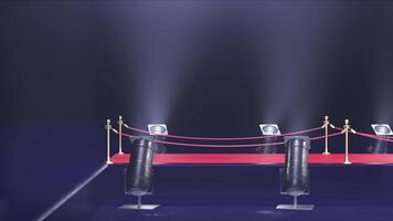 red carpet with a limousine on the background of camera flashes video